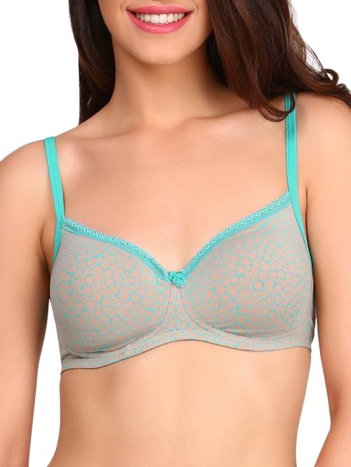 beige printed cotton t-shirt bra - 15124181 - Very Small Image - 1