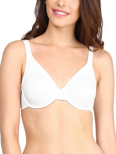 solid white cotton plunge bra - 15124195 - Very Small Image - 1