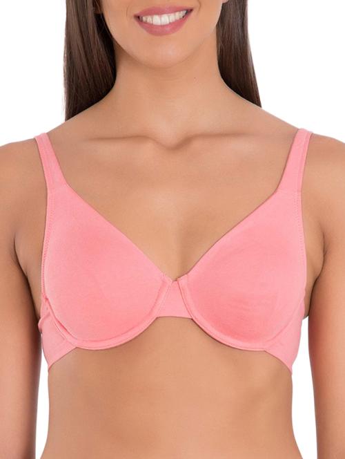 pink cotton plunge bra - 15124197 - Very Small Image - 1