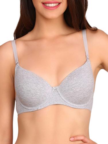 solid grey cotton t-shirt bra - 15124200 - Very Small Image - 1