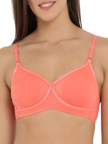 solid orange cotton bra - 15124206 - Very Small Image - 1