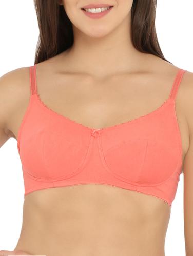 solid pink cotton bra - 15124215 - Very Small Image - 1