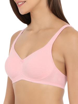 solid pink cotton bra - 15124220 - Standard Image - 2