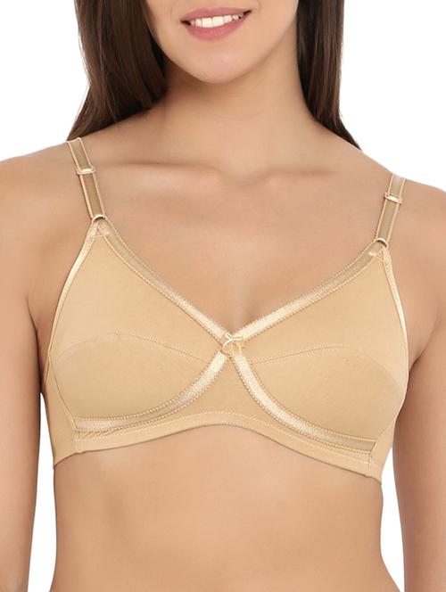 solid beige cotton bra - 15124222 - Very Small Image - 1