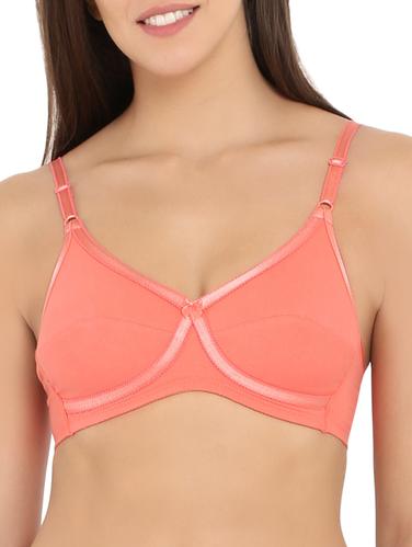 solid orange cotton bra - 15124224 - Very Small Image - 1