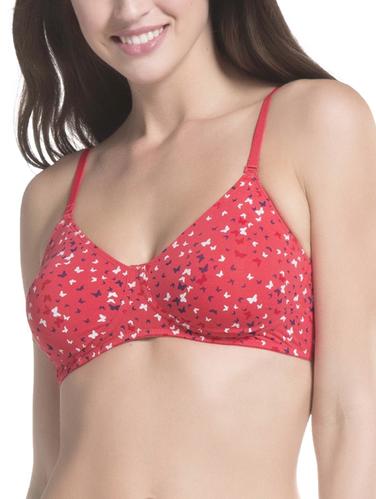 red printed cotton t-shirt bra - 15124226 - Very Small Image - 1