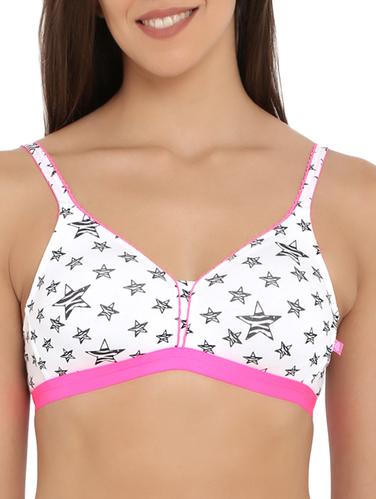 white printed cotton bra - 15124228 - Very Small Image - 1
