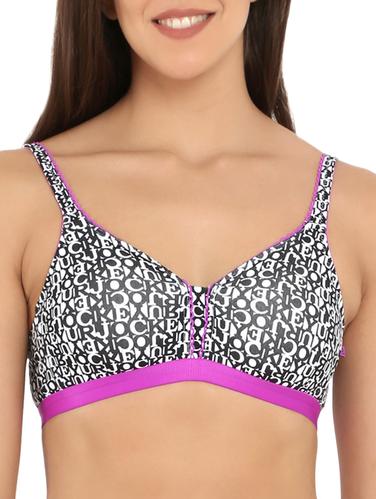 black cotton printed bra - 15124229 - Very Small Image - 1