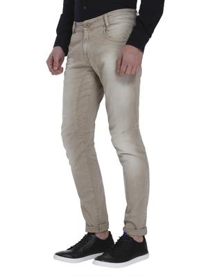 beige cotton washed jeans - 15124449 - Standard Image - 2