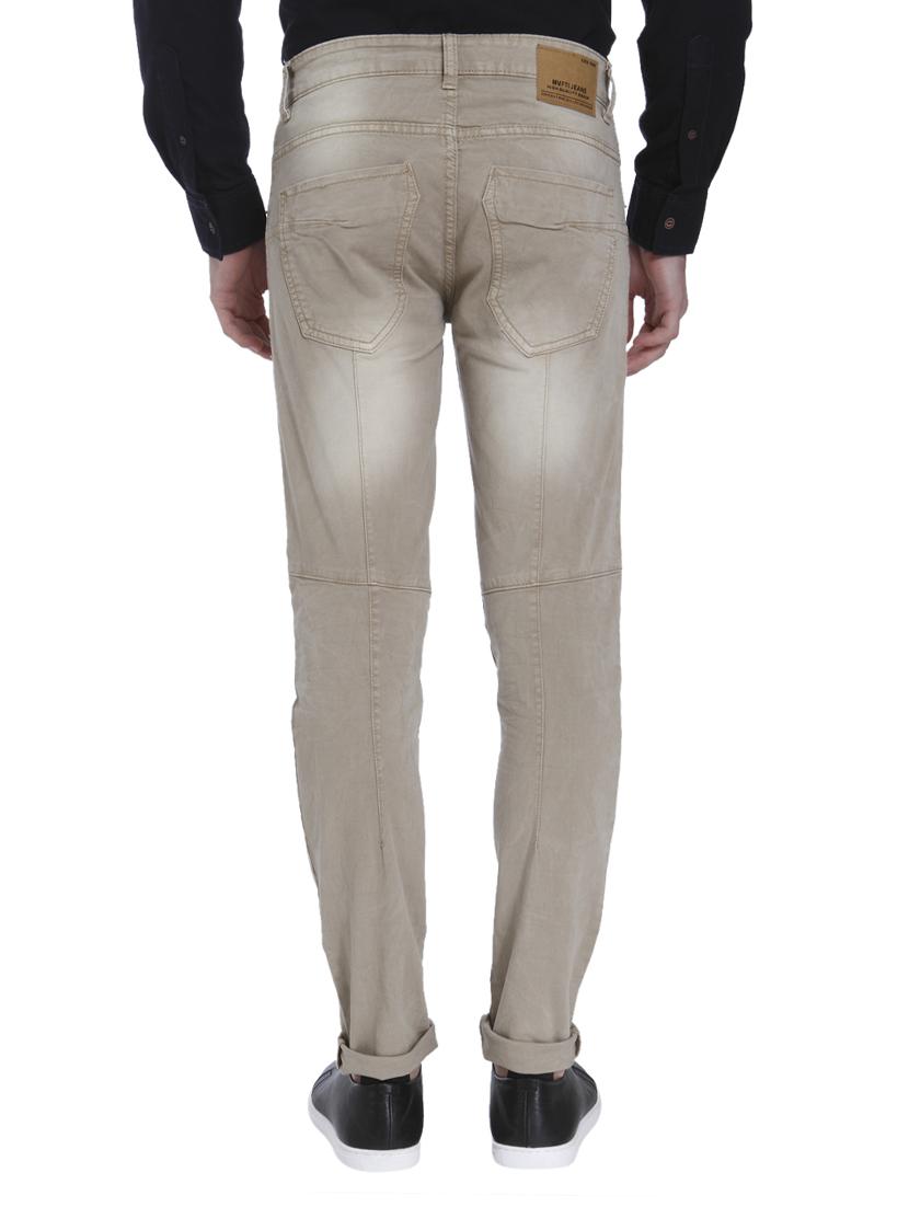 beige cotton washed jeans - 15124449 - Zoom Image - 3