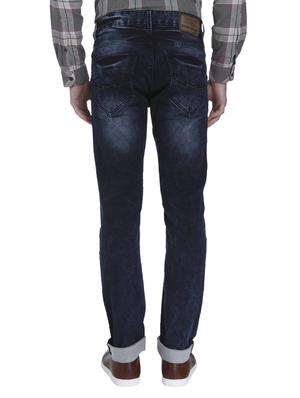 navy blue cotton washed jeans - 15124482 - Standard Image - 3