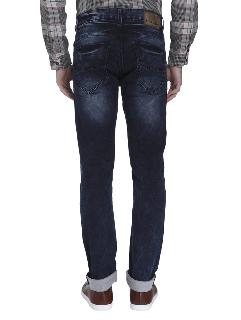 navy blue cotton washed jeans - 15124482 - Zoom Image - 3