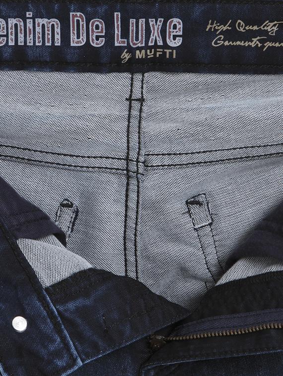 navy blue cotton washed jeans - 15124482 - Zoom Image - 4