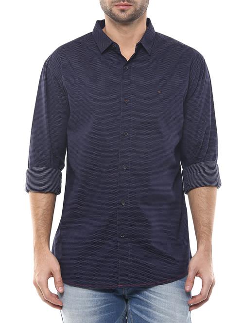 blue cotton casual shirt - 15124586 - Standard Image - 1