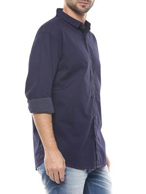 blue cotton casual shirt - 15124586 - Standard Image - 2
