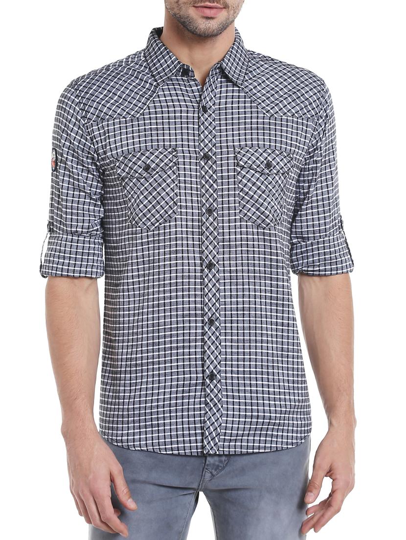 grey cotton casual shirt - 15124596 - Zoom Image - 1