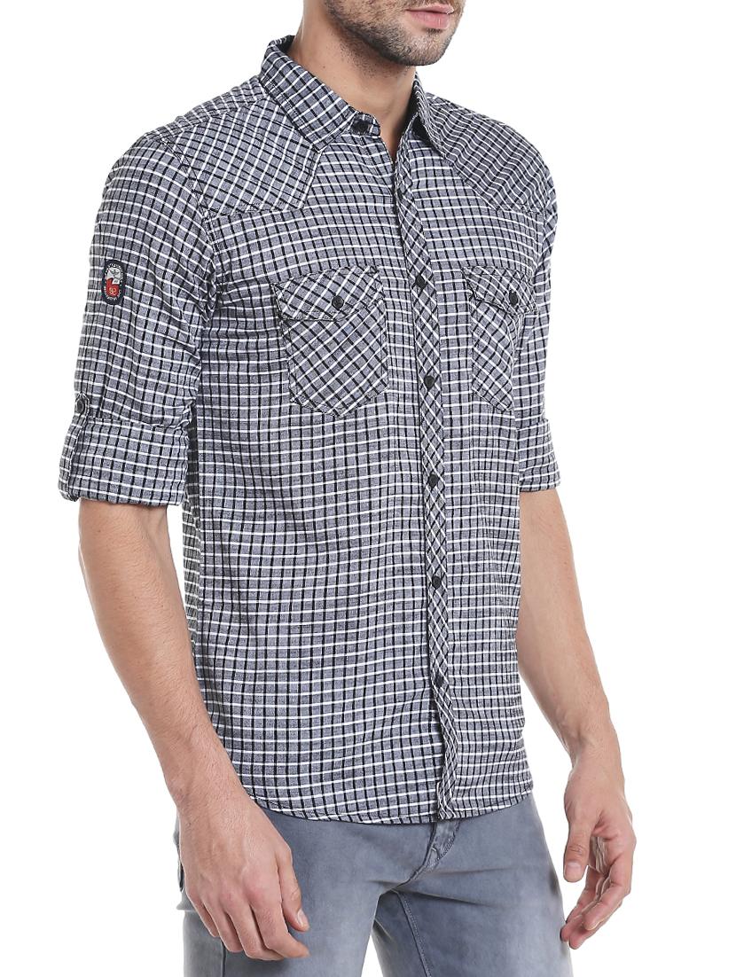 grey cotton casual shirt - 15124596 - Zoom Image - 2