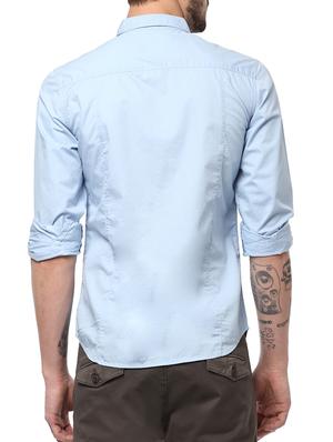 blue cotton casual shirt - 15124646 - Standard Image - 3