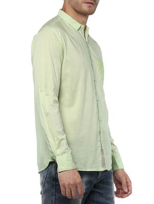 green cotton casual shirt - 15124648 - Standard Image - 2