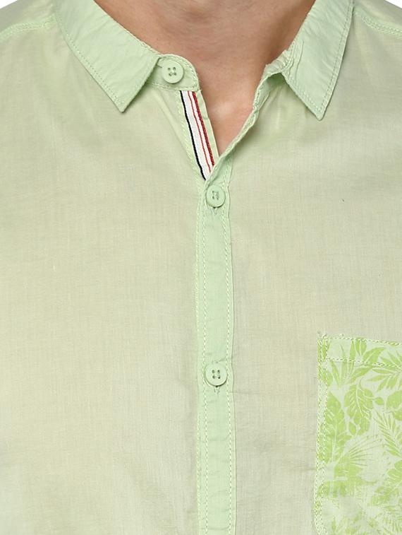 green cotton casual shirt - 15124648 - Zoom Image - 4