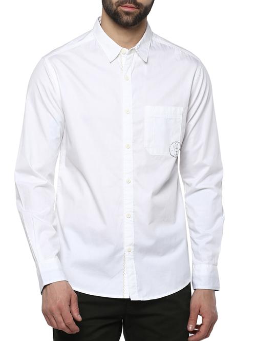 white cotton casual shirt - 15124652 - Standard Image - 1