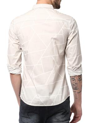 beige cotton casual shirt - 15124671 - Standard Image - 3