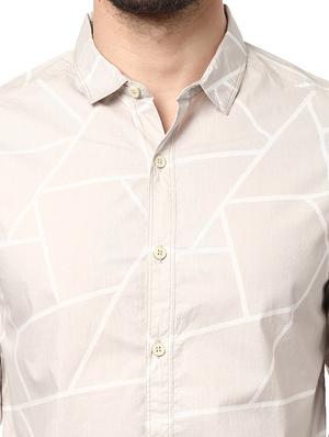 beige cotton casual shirt - 15124671 - Standard Image - 4