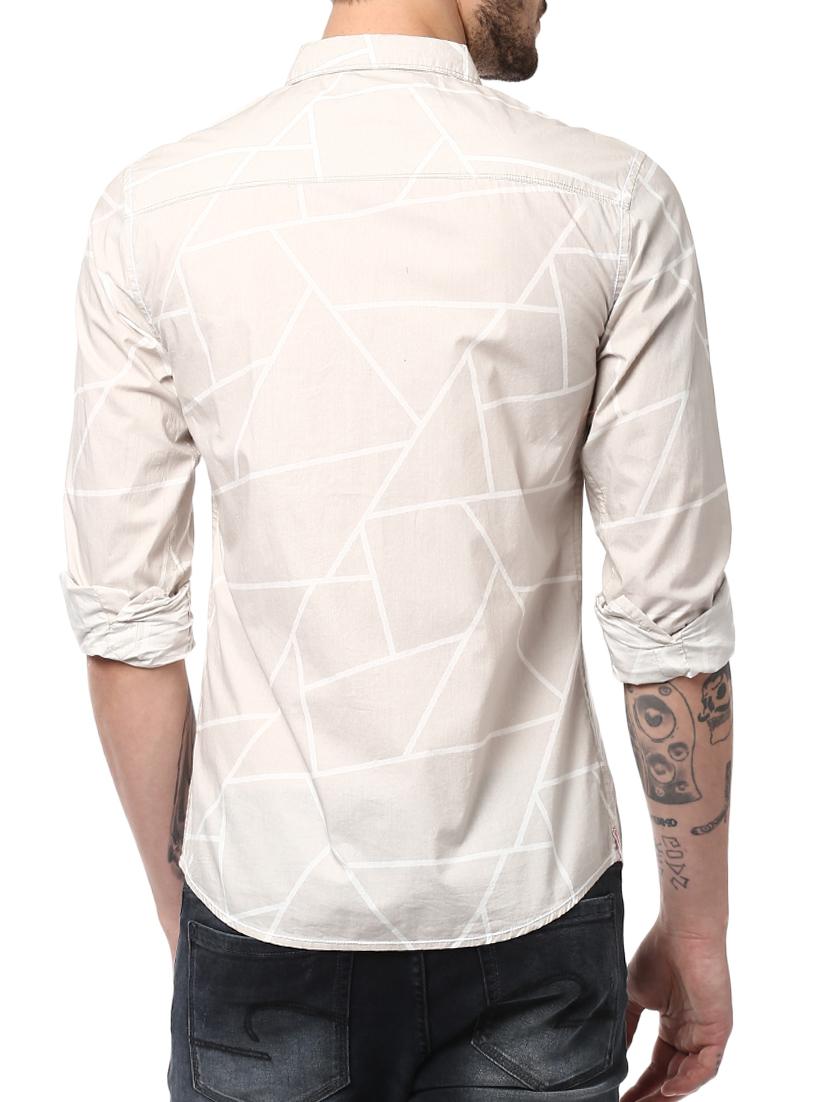 beige cotton casual shirt - 15124671 - Zoom Image - 3