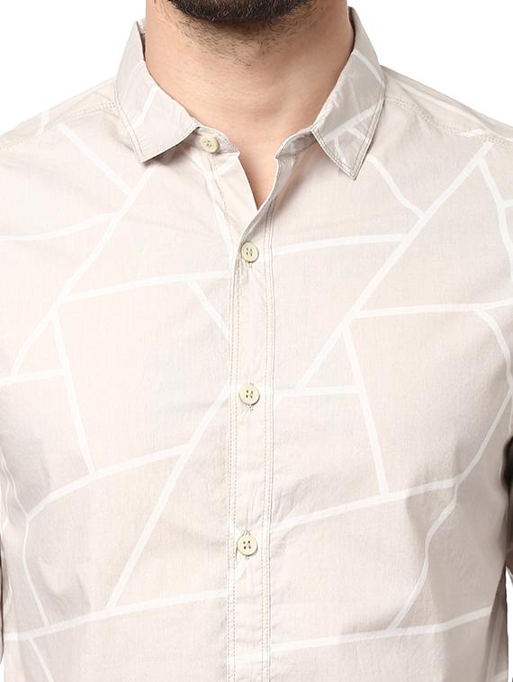 beige cotton casual shirt - 15124671 - Zoom Image - 4
