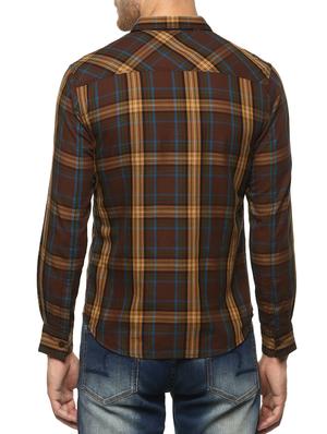 brown cotton casual shirt - 15124675 - Standard Image - 3