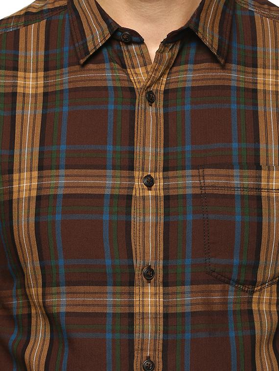 brown cotton casual shirt - 15124675 - Zoom Image - 4