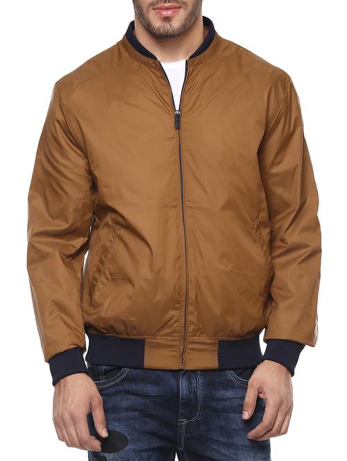 brown polyester bomber jacket - 15124695 - Standard Image - 1