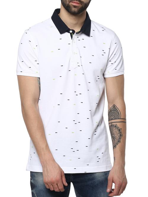 white cotton all over print t-shirt - 15124765 - Standard Image - 1