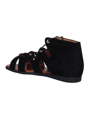 black suede laceup sandals - 15124813 - Standard Image - 3