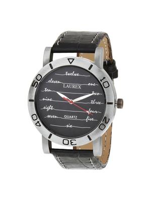 laurex round dial leatherette strap watch - 15125101 - Standard Image - 1