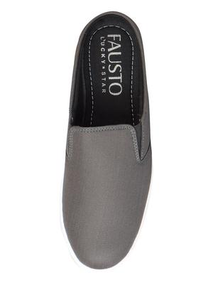 grey canvas slip on mules - 15125839 - Standard Image - 3