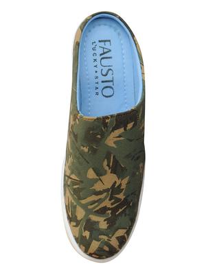 green canvas slip on mules - 15125845 - Standard Image - 3