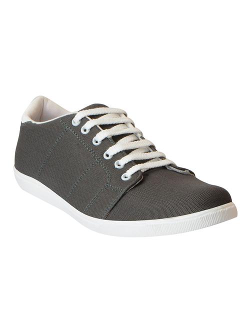 grey canvas lace up sneaker - 15125886 - Standard Image - 1