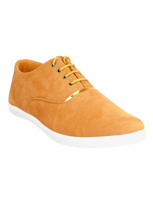 tan leatherette lace up sneaker - 15125899 - Very Small Image - 1