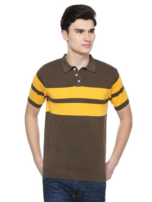 brown cotton polo t-shirt - 15126468 - Standard Image - 1
