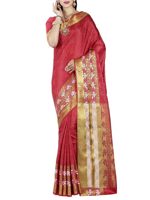 gold zari border tussar saree with blouse - 15126619 - Very Small Image - 1