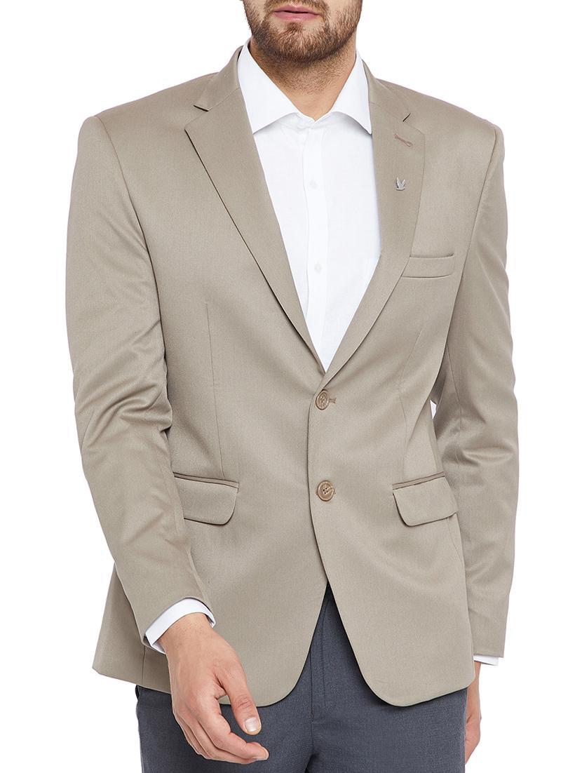 beige poly wool formal blazer - 15126730 - Zoom Image - 1
