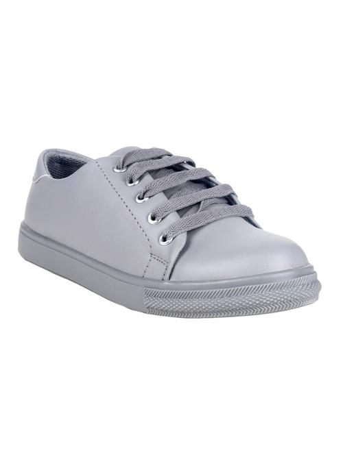 grey pu laceup sneakers - 15127310 - Standard Image - 1