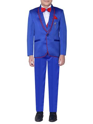 blue cotton blend suit set - 15127921 - Standard Image - 1