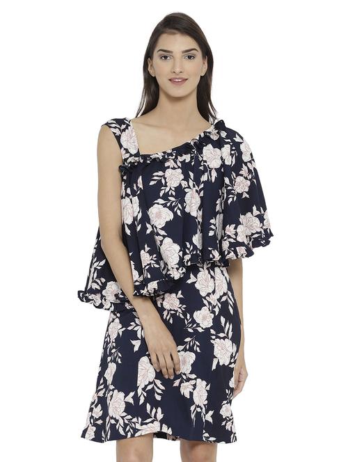blue crepe dress - 15127974 - Standard Image - 1