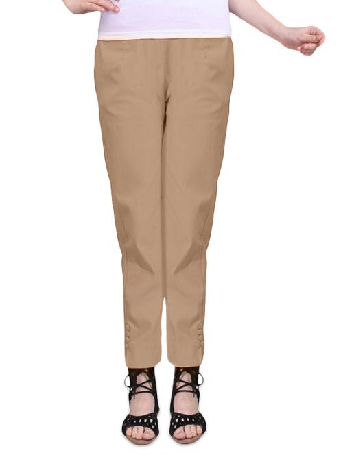 beige cotton tapered pant - 15128193 - Standard Image - 1