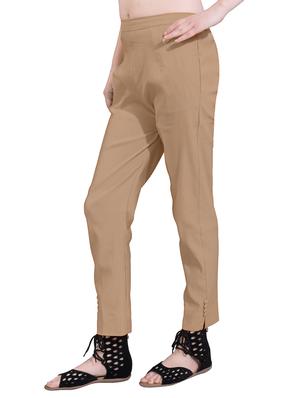 beige cotton tapered pant - 15128193 - Standard Image - 3