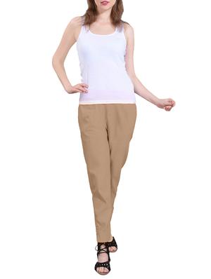 beige cotton tapered pant - 15128193 - Standard Image - 6