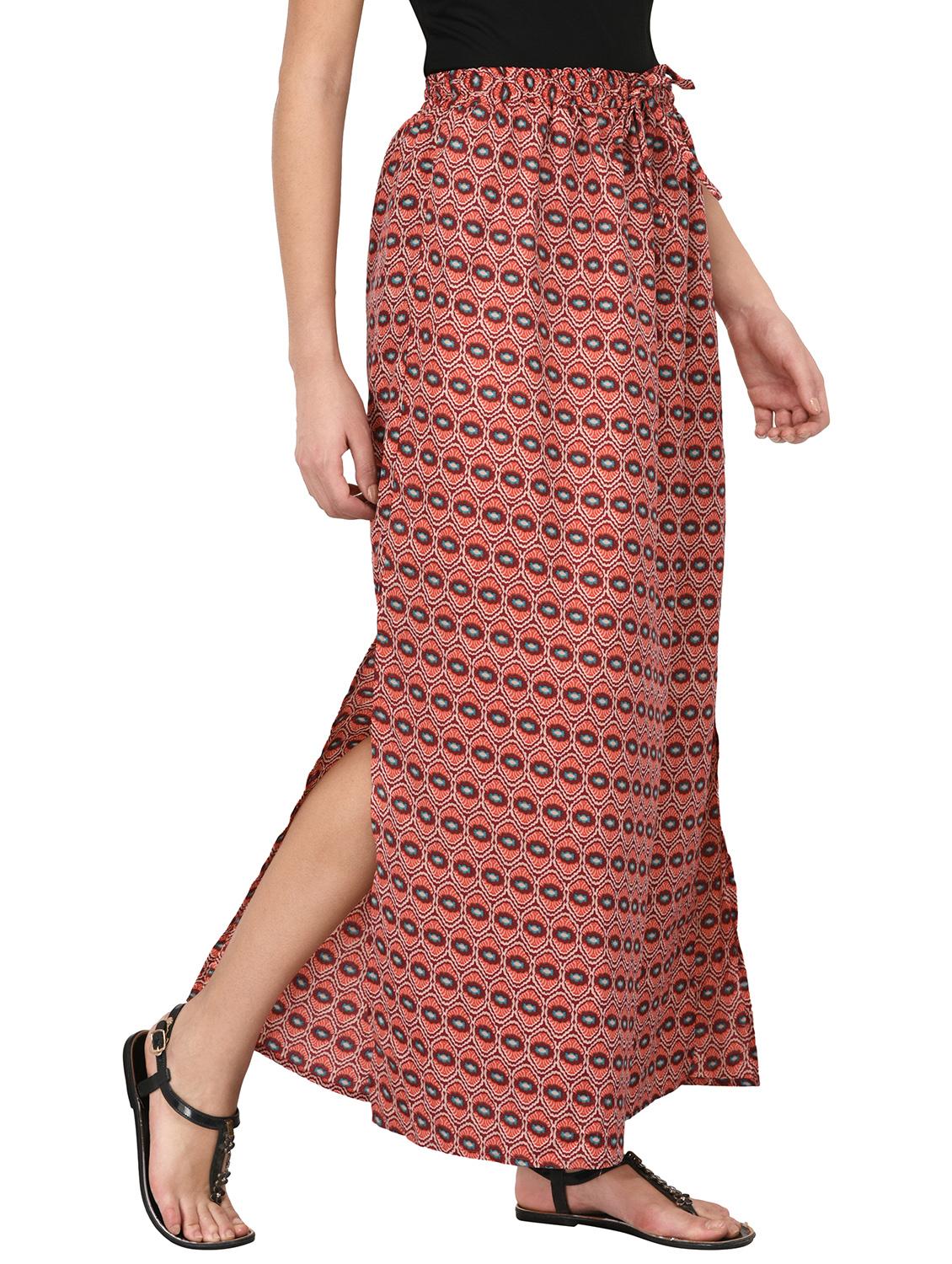 red printed maxi skirt - 15128212 - Zoom Image - 2