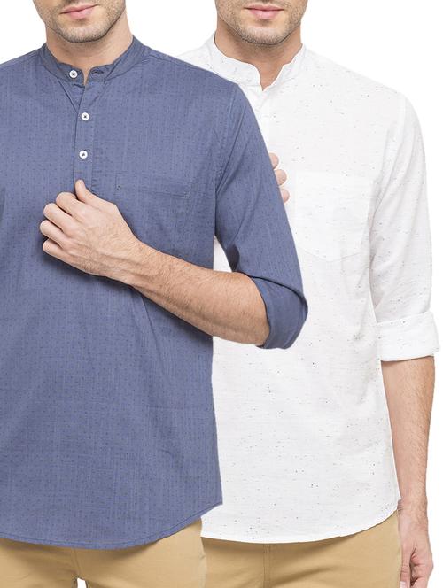 multi colored cotton casual shirt ( set of 2) - 15128271 - Very Small Image - 1